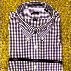 NEW Purple Gingham Overton Long Sleeve Sport Shirt